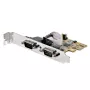 StarTech.com 2-portová PCI Express sériová karta, dual port PCIe na RS232 (DB9) sériová karta, 16C1050 UART, Low/Full Profile konzoly, COM Retention, pre Windows/Linux