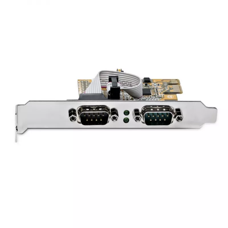 StarTech.com 2-portová PCI Express sériová karta, dual port PCIe na RS232 (DB9) sériová karta, 16C1050 UART, Low/Full Profile konzoly, COM Retention, pre Windows/Linux