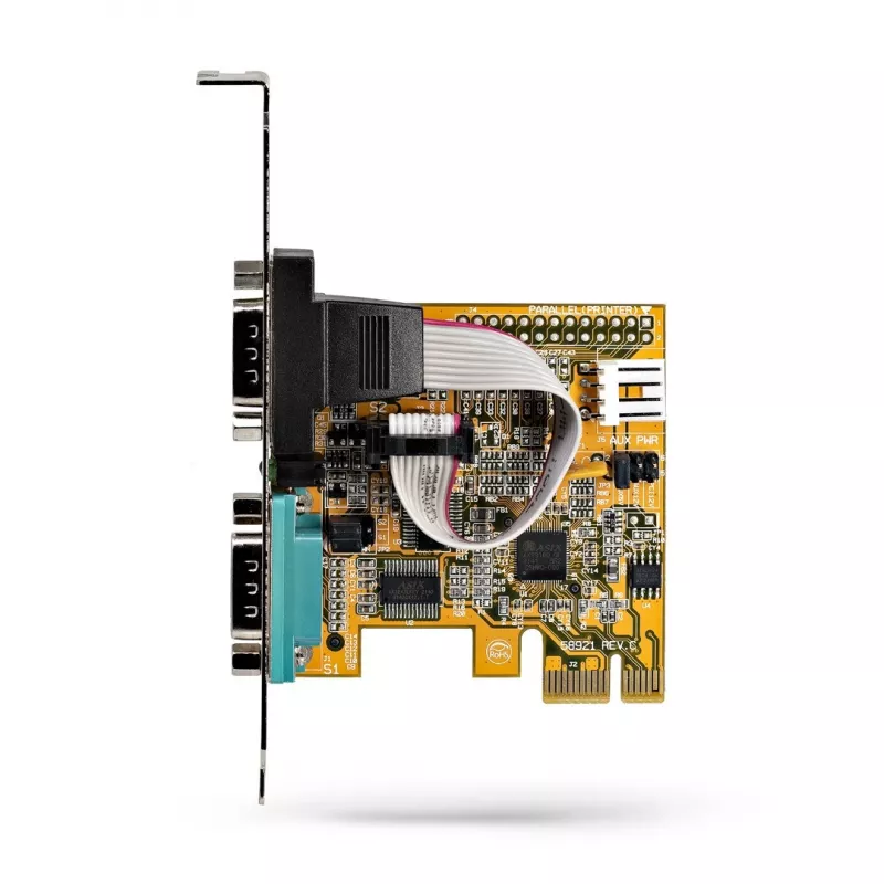 StarTech.com 2-portová PCI Express sériová karta, dual port PCIe na RS232 (DB9) sériová karta, 16C1050 UART, Low/Full Profile konzoly, COM Retention, pre Windows/Linux