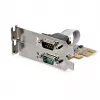 StarTech.com 2-portová PCI Express sériová karta, dual port PCIe na RS232 (DB9) sériová karta, 16C1050 UART, Low/Full Profile konzoly, COM Retention, pre Windows/Linux