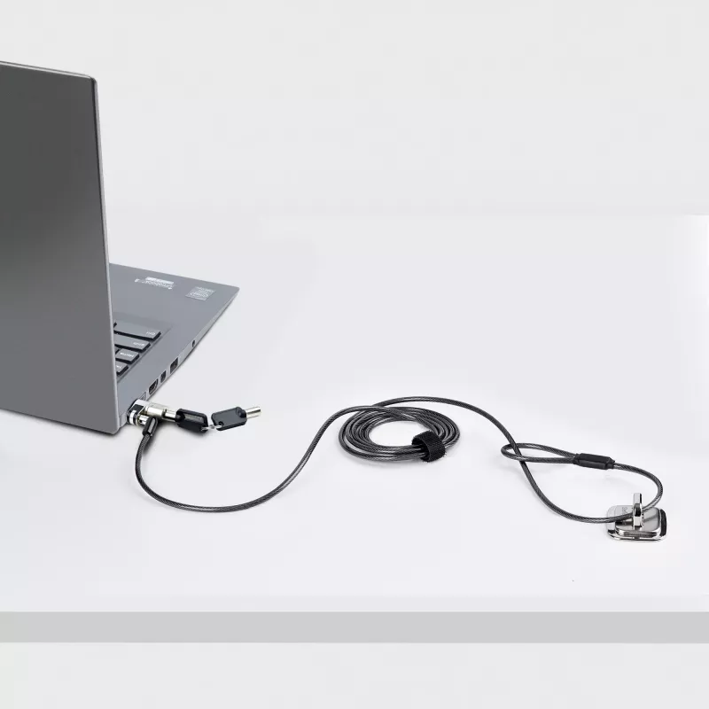 StarTech.com Nano káblový zámok na notebook, 1,8 m, zabezpečenie proti krádeži s kľúčom, bezpečnostný káblový zámok pre notebooky so Nano slotom, pre EliteBook/Lenovo X1/2-in-1 notebooky, proti prerezaniu, oceľový káblový zámok na notebook