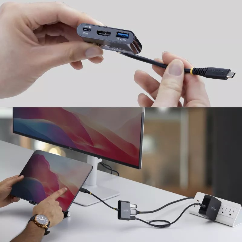 StarTech.com USB-C na HDMI multiport adaptér s 140-W-PD nabíjaním, 4K-60-Hz HDMI, USB-5-Gbit/s hub, mini dock pre MacBook / Dell / Thinkpad / HP / iPad / tablety