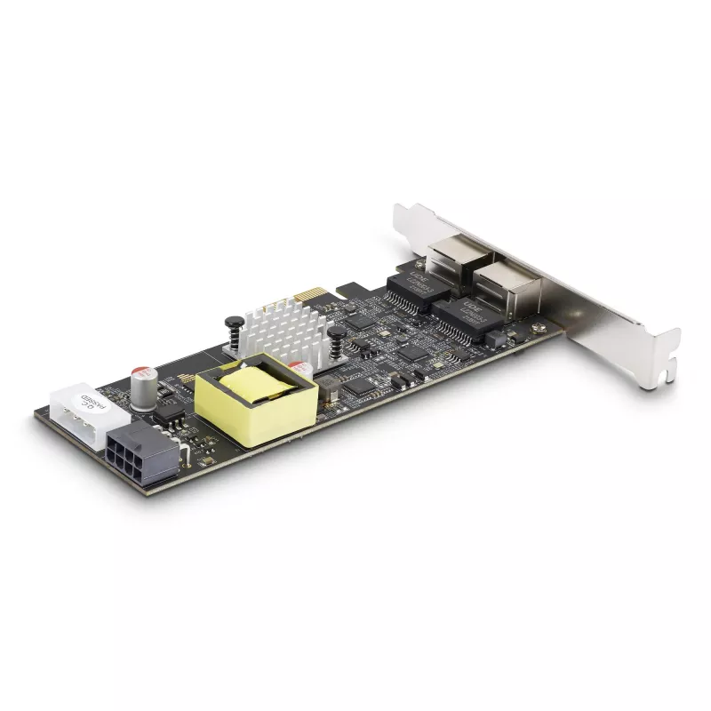 StarTech.com 2-portová 2.5Gbps NBASE-T PoE sieťová karta, dual Intel I225-V, 802.3af/at PoE+ Multi-Gigabit NIC, PCI Express serverová LAN karta, LP4/8-pin PCIe napájaná