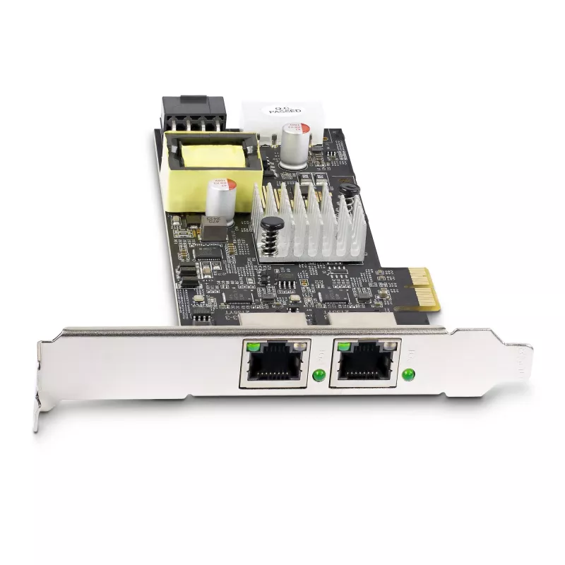 StarTech.com 2-portová 2.5Gbps NBASE-T PoE sieťová karta, dual Intel I225-V, 802.3af/at PoE+ Multi-Gigabit NIC, PCI Express serverová LAN karta, LP4/8-pin PCIe napájaná