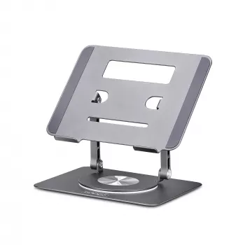 StarTech.com otočný stojan na notebook, 360° otočný, ergonomický podstavec na stôl pre počítač, zvýšená podložka s nastaviteľným sklonom, max. 5 kg, hliníková konštrukcia, prenosný dizajn