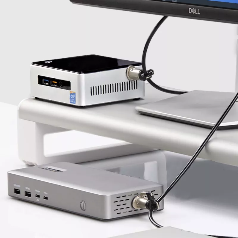 StarTech.com sada zámku na notebook/desktop a periférie, bezpečnostný zámok proti krádeži, K-slot, 9,8 stôp (3 m) oceľové lanko, 3 zariadenia, používateľsky nastaviteľný 4-miestny kód – TAA