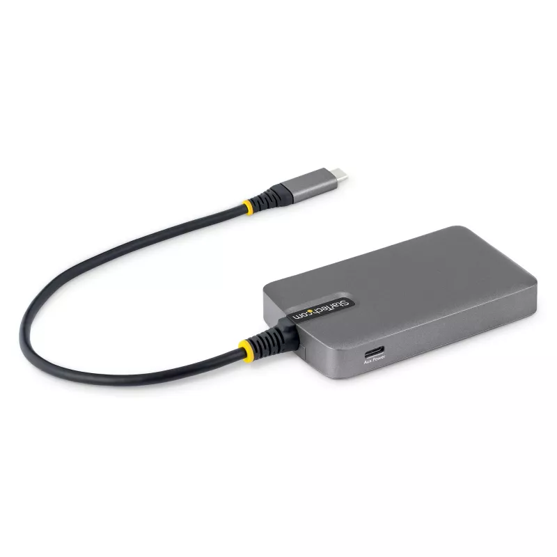 StarTech.com 4-portový USB-C hub, 5 Gbit/s, bus-powered, USB-C na 4x USB-A hub s USB-C pomocným napájacím vstupom, 1ft/30cm hostiteľský kábel, prenosný desktop/notebook USB hub