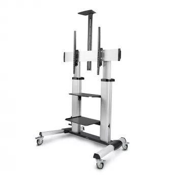 StarTech.com pojazdný TV vozík/ stojan na kolieskach pre 60-100 inch ploché obrazovky do 100 kg, nastavenie výšky ručnou kľukou, mobilný/prenosný trolley držiak