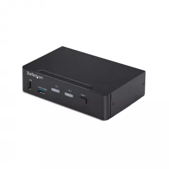 StarTech.com 2-portový DisplayPort KVM switch, 4K 60Hz, DP 1.2, EDID správa, 2-portový USB 3.0 hub, 4x USB HID porty, TAA-kompatibilný