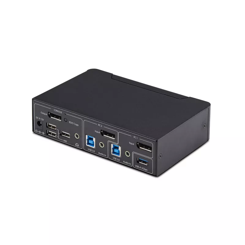 StarTech.com 2-portový DisplayPort KVM switch, 4K 60Hz, DP 1.2, EDID správa, 2-portový USB 3.0 hub, 4x USB HID porty, TAA-kompatibilný