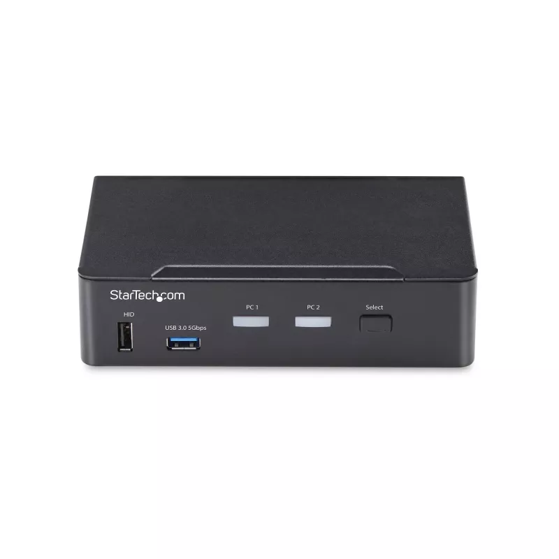 StarTech.com 2-portový DisplayPort KVM switch, 4K 60Hz, DP 1.2, EDID správa, 2-portový USB 3.0 hub, 4x USB HID porty, TAA-kompatibilný