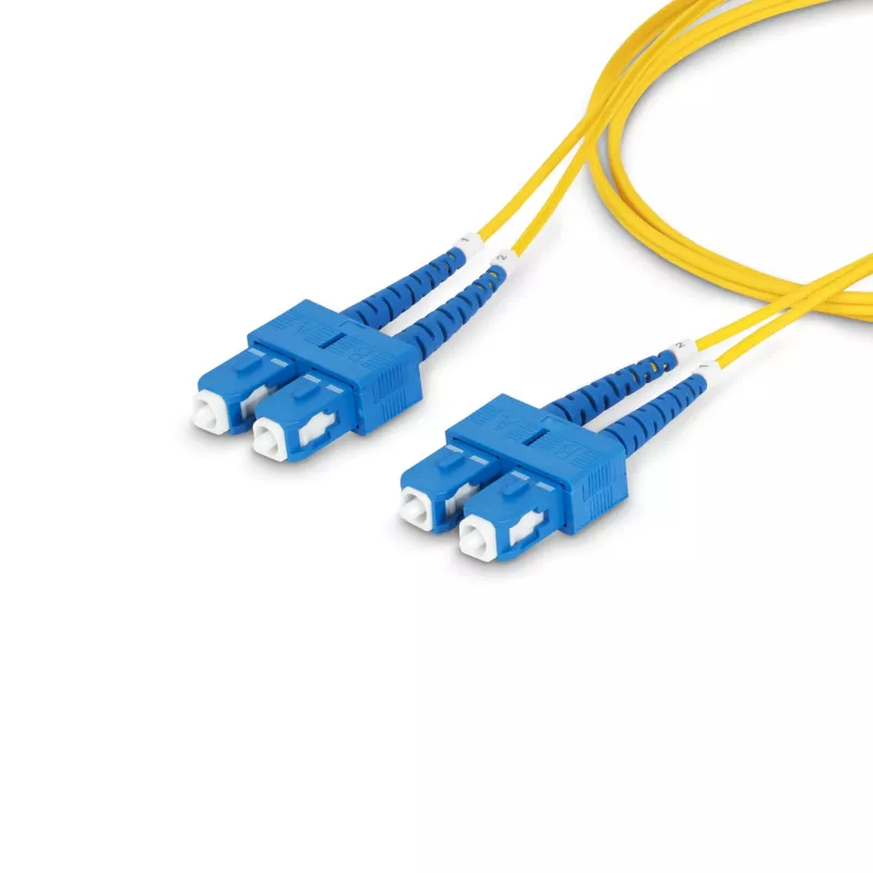 StarTech.com 5m (16.4ft) SC na SC (UPC) OS2 singlemode duplex optický kábel, 9/125µm, 40G/100G zipcord, odolný voči ohybu, nízky útlm – LSZH optický patch kábel