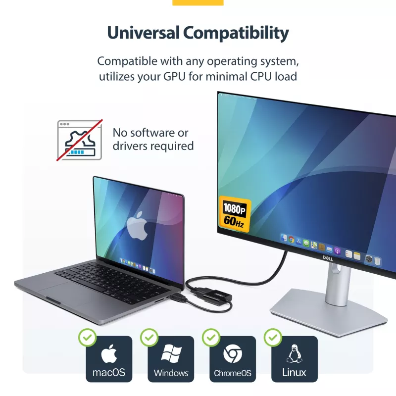 StarTech.com HDMI na VGA adaptér, aktívny video konvertor pre notebook/desktop, 1920x1080 (1080p), HDMI zdroj na VGA monitor/display/projektor