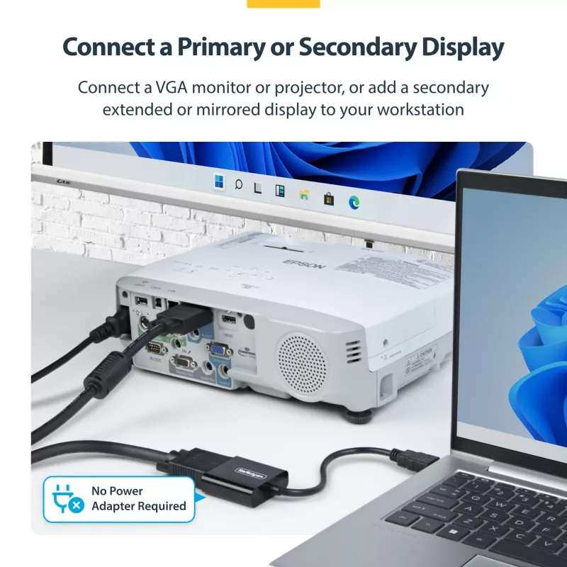 StarTech.com HDMI na VGA adaptér, aktívny video konvertor pre notebook/desktop, 1920x1080 (1080p), HDMI zdroj na VGA monitor/display/projektor