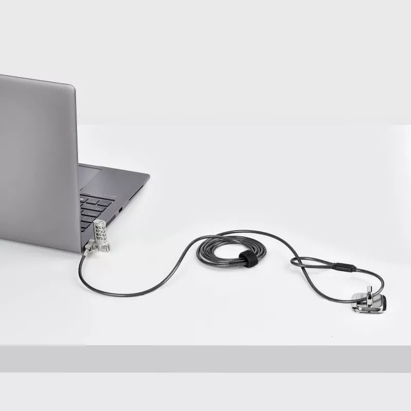 StarTech.com 25-pack univerzálny zámok na notebook 2 m, serializované bezpečnostné lanko pre notebook, kompatibilné s Noble Wedge®/Nano/K-slot, kábel s bezklúčovým číselným zámkom – TAA