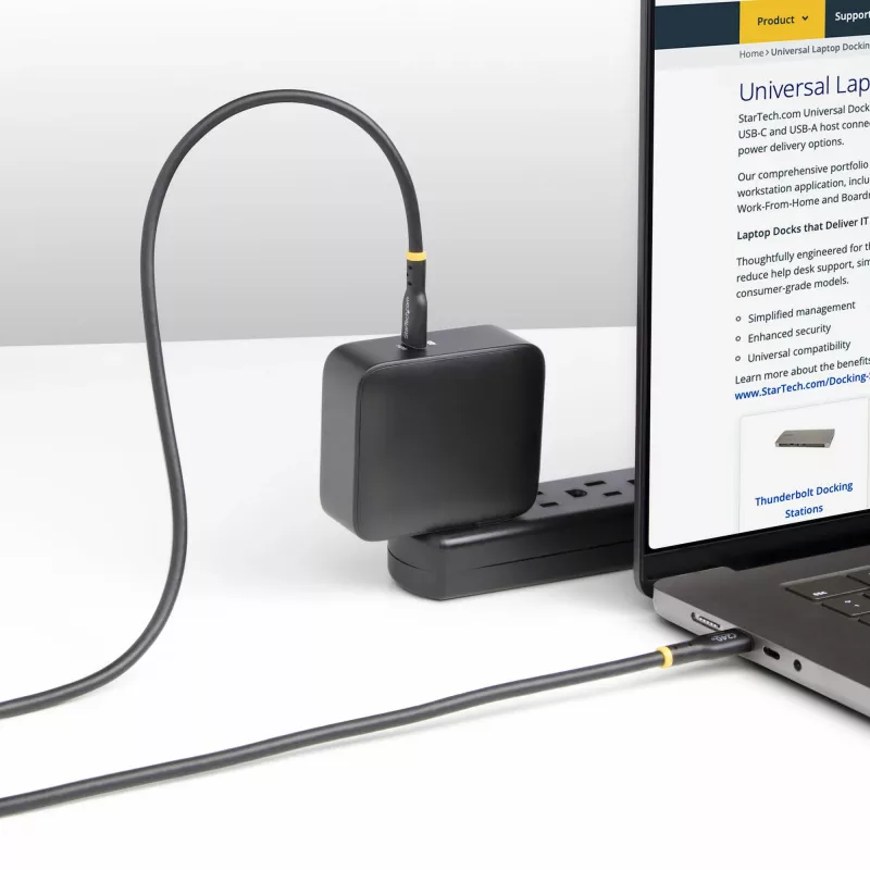 StarTech.com 4m USB-C nabíjací kábel, USB-IF certifikovaný USB-C kábel, 240W PD EPR, USB 2.0 Type-C nabíjací kábel na notebook, USB-C dátový kábel, TPE plášť, M/M