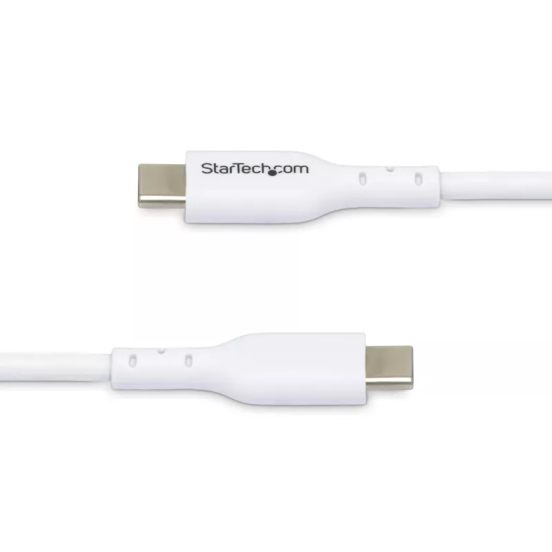 StarTech.com 3m (9.8ft) biely USB-C nabíjací kábel, USB-C kábel, USB 2.0 Type-C nabíjací kábel na notebook, 60W 3A Power Delivery, TPE plášť, USB-C dátový kábel, M/M