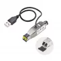 StarTech.com gigabitový optický na RJ45 Ethernet mediálny konvertor dongle, optický singlemode 10 km/multimode 800 m, USB napájanie, kompaktný dizajn, kovové puzdro, Micro Mini, TAA