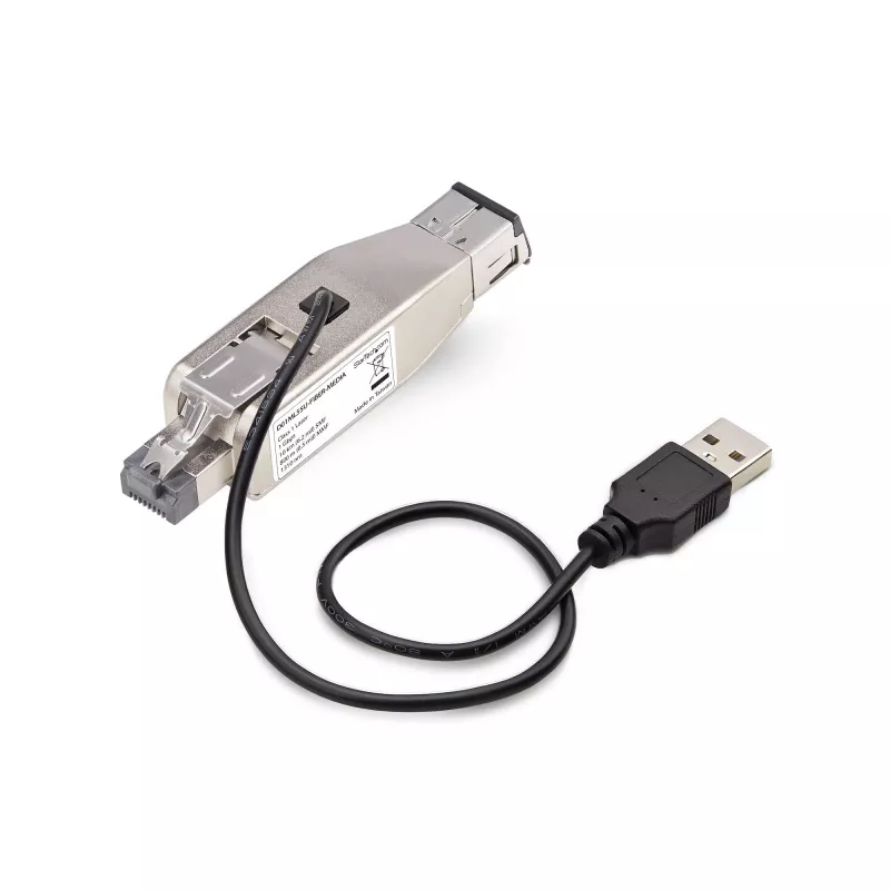 StarTech.com gigabitový optický na RJ45 Ethernet mediálny konvertor dongle, optický singlemode 10 km/multimode 800 m, USB napájanie, kompaktný dizajn, kovové puzdro, Micro Mini, TAA