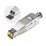 StarTech.com gigabitový optický na RJ45 Ethernet mediálny konvertor dongle, optický singlemode 10 km/multimode 800 m, PoE napájaný, kompaktný dizajn, kovové puzdro, Micro Mini, TAA