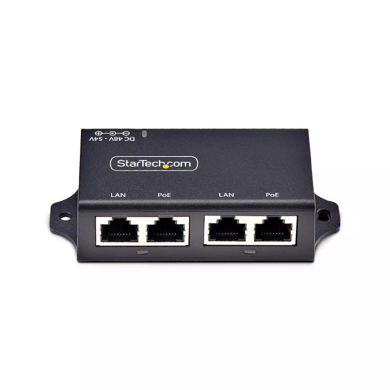 StarTech.com 2-portový Gigabit Midspan PoE+ injektor, 10/100/1000 Mbit/s, PoE+ (802.3af/at), 30W, 1 Gbit/s Ethernet, na montáž na stenu, unmanaged Inline Power over Ethernet