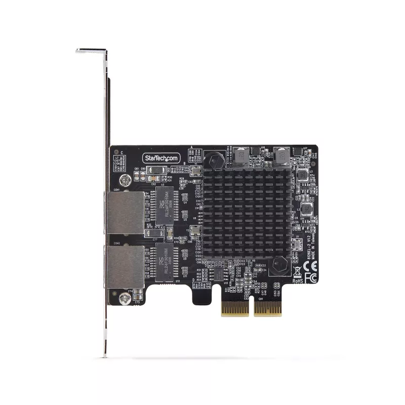StarTech.com 2-portová 5G Gigabit PCIe sieťová karta, 5G/2.5G/1G/100M/10M PCI Express LAN karta, Realtek RTL8126, Windows a Linux, TAA-kompatibilná