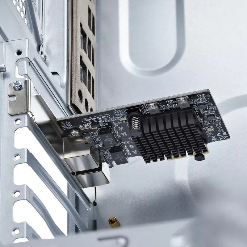 StarTech.com 2-portová 5G Gigabit PCIe sieťová karta, 5G/2.5G/1G/100M/10M PCI Express LAN karta, Realtek RTL8126, Windows a Linux, TAA-kompatibilná