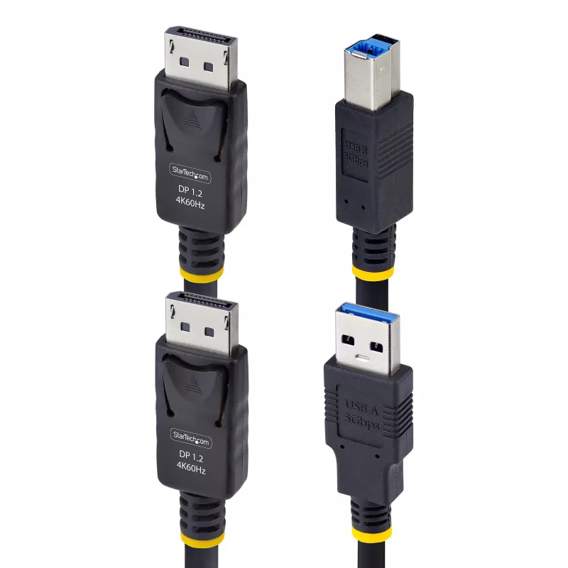 StarTech.com 10ft (3m) DisplayPort a USB 5Gbps KVM kábel, 4K 60Hz, univerzálne kompatibilný DP 1.2/USB 3.0 combo kábel pre KVM prepínače
