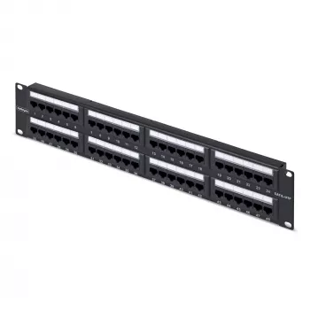 StarTech.com 48-portový 2U Rackmount Cat6 patch panel, RJ45, UTP, 110 Punch-Down, Cat 6 Ethernet patch panel pre sieťový serverový rack