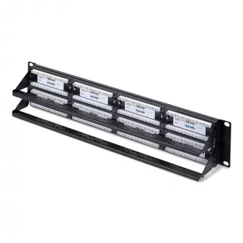 StarTech.com 48-portový 2U Rackmount Cat6 patch panel, RJ45, UTP, 110 Punch-Down, Cat 6 Ethernet patch panel pre sieťový serverový rack