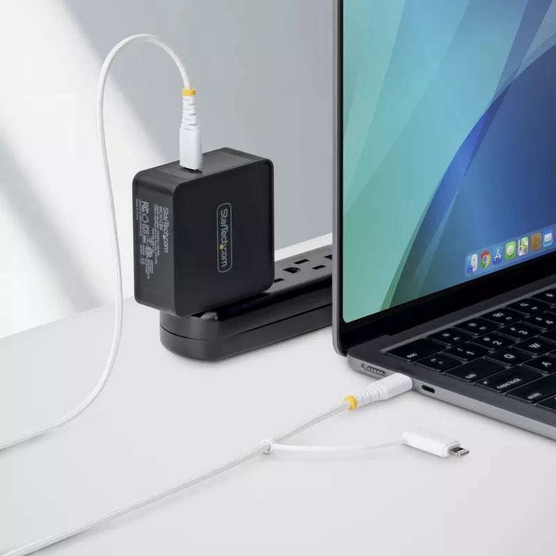 StarTech.com 1m (3ft) Rugged 2-in-1 USB-C nabíjací kábel s Lightning adaptérom, 30W/60W (3A), Apple MFi certifikovaný, pletený USB-C nabíjací kábel pre iPhone/iPad/Android