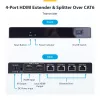 StarTech.com 4-portový HDMI extender a splitter cez CAT6, 4K 60Hz, až do 70 m (230 ft), 1x4 HDMI over Ethernet distribučná sada s IR a Power over kábel