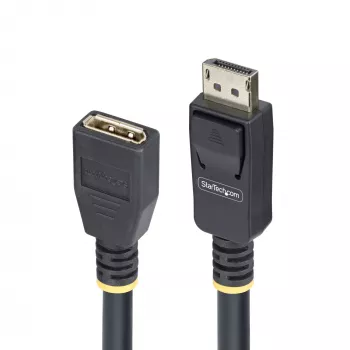 StarTech.com 3m DisplayPort 1.4 predlžovací kábel, DP 1.4 Port-Saver kábel, 8K 60Hz, DP konektor samec na DP konektor samica predlžovací kábel, DisplayPort predlžovací kábel, TPE plášť, samec/samica