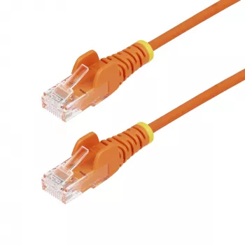 StarTech.com 1m oranžový tenký CAT6 Ethernet kábel, ochrana západky, 100W PoE, UTP, LSZH, 28AWG čistý holý medený drôt, tenký RJ45 sieťový patch kábel s odľahčením ťahu, jednotlivo testovaný