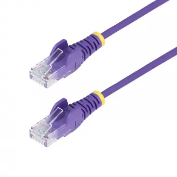 StarTech.com 3m fialový štíhly CAT6 ethernetový kábel, ochrana proti zaseknutiu, 100W PoE, UTP, LSZH, 28AWG čistá holá meď, štíhly RJ45 sieťový patch kábel s odľahčením ťahu, jednotlivo testovaný