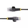 StarTech.com 5m štíhly Cat6 ethernetový kábel čierny, ochrana proti zaseknutiu, 100W PoE, UTP, LSZH, 28AWG čistá holá meď, štíhly RJ45 sieťový patch kábel s odľahčením ťahu, jednotlivo testovaný