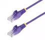 StarTech.com 50 cm fialový štíhly CAT6 ethernetový kábel, Snagless, 100W PoE, UTP, LSZH, 28AWG Pure Bare Copper Wire, štíhly RJ45 sieťový patch kábel s odľahčením ťahu, jednotlivo testovaný