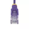 StarTech.com 50 cm fialový štíhly CAT6 ethernetový kábel, Snagless, 100W PoE, UTP, LSZH, 28AWG Pure Bare Copper Wire, štíhly RJ45 sieťový patch kábel s odľahčením ťahu, jednotlivo testovaný