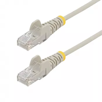 StarTech.com 15 m sivý štíhly CAT6 Ethernet kábel, bez zaseknutia, 100W PoE, UTP, LSZH, 28AWG čistá holá medená žila, štíhly RJ45 sieťový patch kábel s odľahčením ťahu, jednotlivo testovaný
