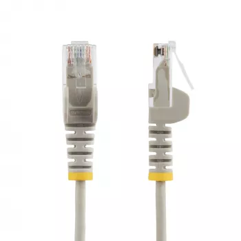 StarTech.com 15 m sivý štíhly CAT6 Ethernet kábel, bez zaseknutia, 100W PoE, UTP, LSZH, 28AWG čistá holá medená žila, štíhly RJ45 sieťový patch kábel s odľahčením ťahu, jednotlivo testovaný