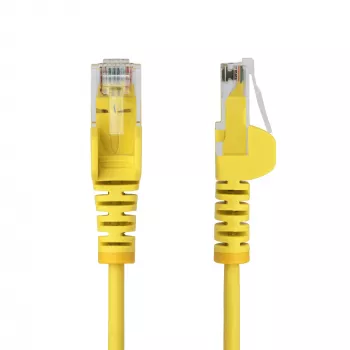StarTech.com 15 m žltý štíhly CAT6 ethernetový kábel, ochrana proti zaisteniu, 100W PoE, UTP, LSZH, 28AWG plný holý medený drôt, štíhly RJ45 sieťový patch kábel s odľahčením, jednotlivo testovaný