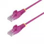 StarTech.com 1 m ružový štíhly CAT6 ethernetový kábel, ochrana proti zaisteniu, 100W PoE, UTP, LSZH, 28AWG plný holý medený drôt, štíhly RJ45 sieťový patch kábel s odľahčením, jednotlivo testovaný