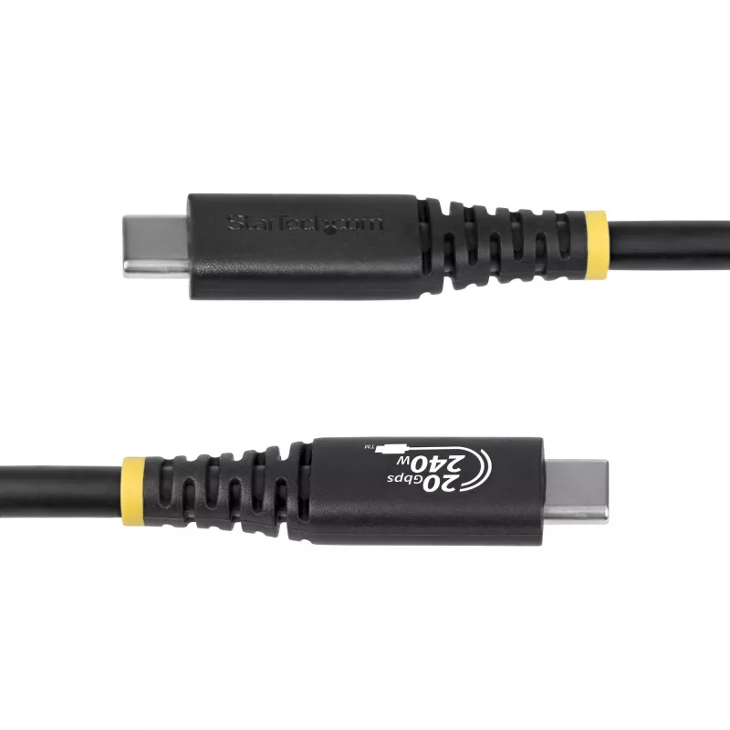 StarTech.com 2 m (6 ft) USB4 kábel, 20 Gbit/s, USB-IF certifikovaný USB-C kábel, 240 W PD EPR, 4K 120 Hz DP 1.4, TPE plášť, čierny USB-C kábel