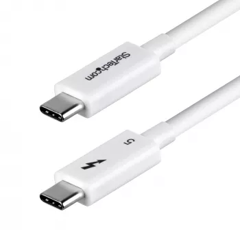 StarTech.com 1,5 ft (50 cm) Thunderbolt 5 kábel, 80 Gbit/s až 120 Gbit/s, 240W PD, 8K 60Hz, certifikovaný Thunderbolt kábel, kompatibilný s Thunderbolt 4/USB4/USB-C – biela