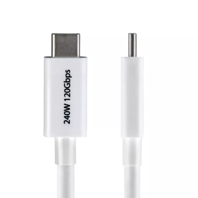 StarTech.com 1,5 ft (50 cm) Thunderbolt 5 kábel, 80 Gbit/s až 120 Gbit/s, 240W PD, 8K 60Hz, certifikovaný Thunderbolt kábel, kompatibilný s Thunderbolt 4/USB4/USB-C – biela