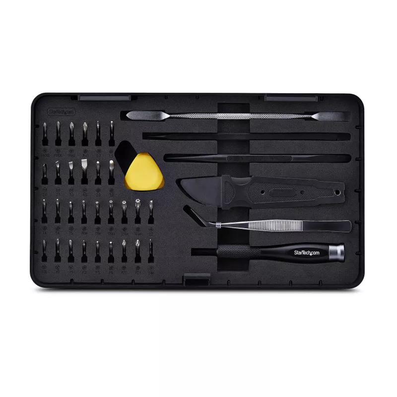 StarTech.com 40-dielna sada náradia na opravu počítačov pre notebook/PC/elektroniku/telefón, sada 30-bitových presných skrutkovačov, odnímateľný kryt s magnetickou podložkou, páčidlá