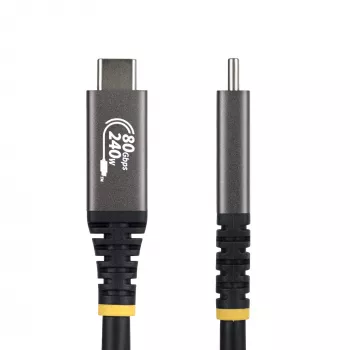 StarTech.com 1,5m (5ft) USB4 kábel, 80Gbit/s, USB-IF certifikovaný USB-C kábel, 240W PD, 8K 120Hz/4K 240Hz DP2.1 DP80, TPE plášť, kompatibilný s Thunderbolt 4 – čierny USB-C kábel