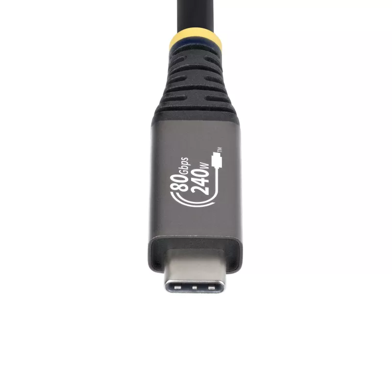 StarTech.com 1,5m (5ft) USB4 kábel, 80Gbit/s, USB-IF certifikovaný USB-C kábel, 240W PD, 8K 120Hz/4K 240Hz DP2.1 DP80, TPE plášť, kompatibilný s Thunderbolt 4 – čierny USB-C kábel