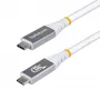 StarTech.com 1,5m USB4 kábel, 80Gbit/s, USB-IF certifikovaný USB-C kábel, 240W PD, 8K 120Hz/4K 240Hz DP2.1 DP80, TPE plášť, kompatibilný s Thunderbolt 4 – biely USB-C kábel