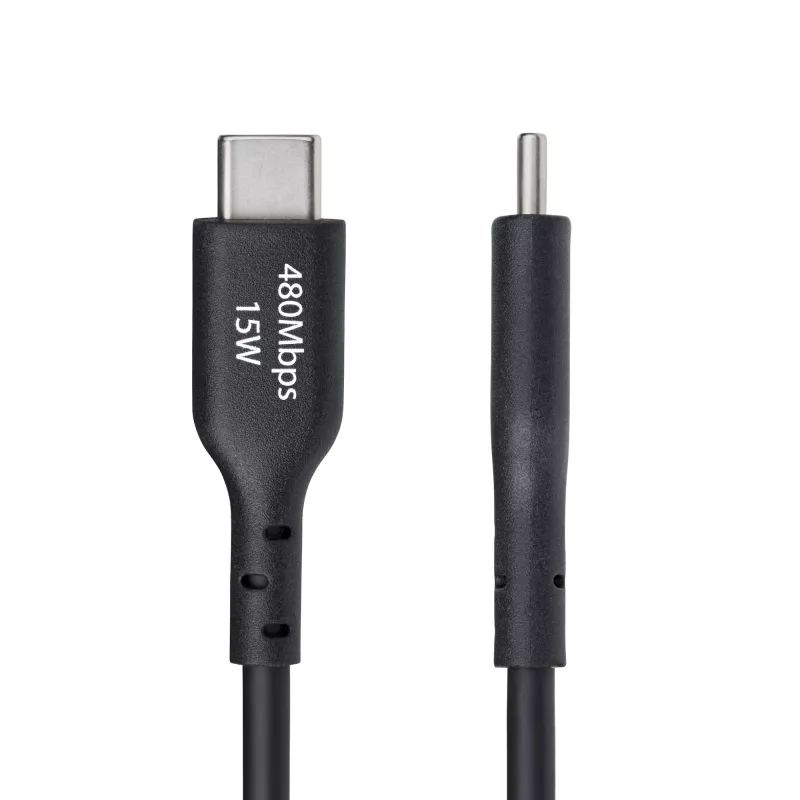 StarTech.com 15cm (6in) USB-A na USB-C nabíjací kábel, nabíjanie a synchronizácia, 3A, USB 2.0, TPE plášť – čierny USB nabíjací kábel